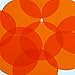 Round Vinyl Shape 70mm Orange Go Go Transparent