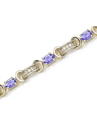 14kt Yellow Gold Oval Tanzanite and Diamond Bracelet