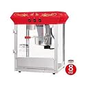 Great Northern Popcorn Red Foundation Antique Style Popcorn Popper Machine with 8-Ounce Kettle