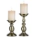Pcs of 2 Bronze Metal Pillar Candle Holders for 3