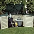 Ger�tebox / Aufbewahrungsbox f�r den Garten beige/gr�n