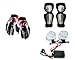 Auto Pearl Premium Quality Bike Accessories Combo Of Fox Hand Grip Glove Black & Red 1 Pair. & Corolla Premium Quality Steel Plated Motorcycle Riding Knee Guard (Black Matt Silver , Set of 2) & Premium Quality Car 1 Pair 3 LED warning lamp strobe flash Offroad fog light (White). RS.3616.00