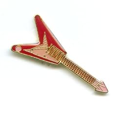 ROTE E-GITARRE GUITAR CHITARRA METALL BUTTON BADGE PIN ANSTECKER 219
