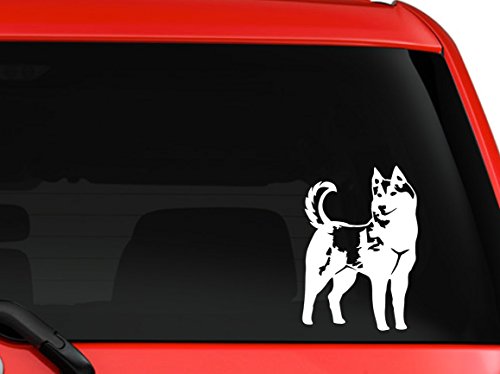 Siberian Husky dog nature animal car truck SUV window laptop Kitchen wall macbook decal sticker Approx 6 inches white