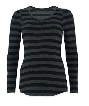 Long Sleeve Double Layer Strip Nursing Top