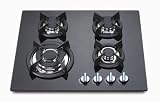 HUDSON - Table Cuisson Gaz Verre HTC611VN (HTC 611 VN) Noir