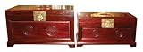 Chinese rosewood longevity chests / trunks - set of two with stands