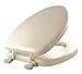 Mayfair Soft Toilet Seat with Molded Wood Core and Easy-Clean & Change Hinges, Elongated, Bone, 113EC 006