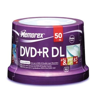 Memorex 8.5GB 8X Double Layer DVD+R (50pk Spindle)