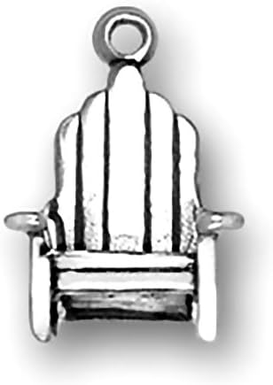 SCJ Sterling Silver Charm Pendant Adirondack Chair 3d