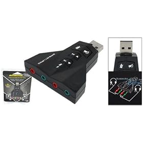 CARTE SON USB 2 CASQUES 2 MICRO 7.1 CANAUX CONTROLEUR DE SON
