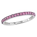 10k White Gold Pink Sapphire w/ Black Rhodium Band