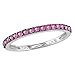10k White Gold Pink Sapphire with Black Band Ring