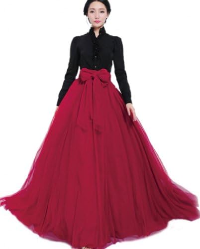 Superbaby Women Luxury Princess A-Line Mesh Skirt M