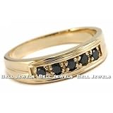 0.33ct Fancy Black Diamond Mens Wedding Band Ring 14k Yellow Gold