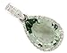 14k White Gold w/Diamonds Green Amethyst title=