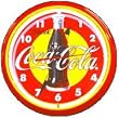 Coca Cola Coke Bottle Neon Wall Clock 20" Made In USA New