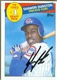 Shawon Dunston Autographed/Hand Signed Baseball Card (Chicago Cubs) 1985 Topps 1982 #1 Draft Pick