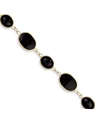 14k 8in Polished Genuine Fancy Onyx Bracelet