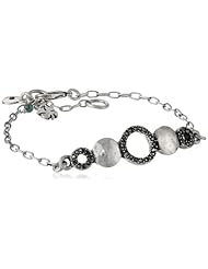 Lucky Brand "Mar14 Modern Metals" Round Plaque Link Bracelet, 7.63"