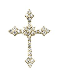 14K Yellow Gold Diamond Cross Pendant - 0.90 Ct. -- LIFETIME WARRANTY