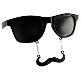 New Vintage Style Wayfarer Mustache Sunglasses Black Frame & Lenses (Style 1)