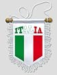 KOO Interactive-Fanion Voiture Italie Italia - 13 x 15 cm - Blason Ecusson Football