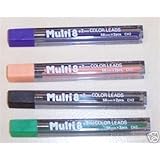2mm Pentel 8 Color Pencil Leads 4 New Colors Four Tubes Black Peach Violet Green Missing Colors