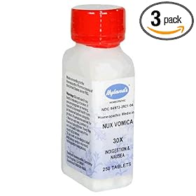 Hyland's Nux Vomica, 30X, 250 Tablets (Pack of 3)