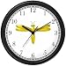 Yellow Dragonfly or Dragon Fly - JP Wall Clock by WatchBuddy Timepieces (Slate Blue Frame)