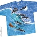 AQUATIC T-Shirt - Surfing Dolphins (Tie-Dye)