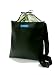 V2SL Leather-Look Zen Black 2010 version, SHIBORI Matcha Green Dots Lining of Vela TESAGE purses, Style 2, P-Leather (water-proof), Shoulder bags with Drawstring Closure Top,