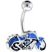 Blazing Blue MOTORCYCLE Belly Ring