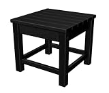 Polywood Outdoor Furniture Club 18 Inch Side Table, Black-Recycled Plastic Materials