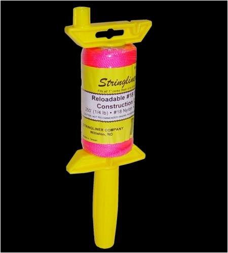Stringliner II 25459 Stringliner Pro Reel with 500' Braided Fluorescent Orange #18 Masons Line, Reloadable