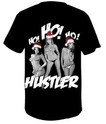 DIRTY CHRISTMAS SHIRTS - NAUGHTY CHRISTMAS T-SHIRTS - HO HO HO HUSTLER TOPLESS GIRLS SHIRTS
