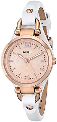 Fossil Mini Georgia Rose Dial White Leather Ladies Watch ES3265