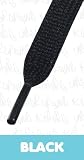 Flat Coloured Skate Shoelaces - BLACK 11mm x 120cm