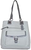 Coach Two-Toned Leather Penelope Buckle North South Tote 18890 White Grey