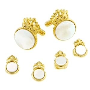 Party Wear Unusual Gold Plated & Mother of Pearl Crown Formal Set