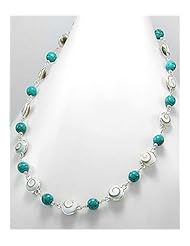 Reconstructed stones Necklace In 92.5 Sterling Silver
