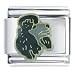 poodle28 - Golden Italian Charm Bracelet Black Poodle Dogs