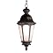 Frosted Glass 3 Light Hanging Lantern - Black