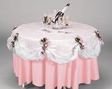 White Clear Lace Look 84-inch Round Table Cover