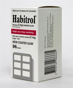(4) Habitrol Nicotine Gum 4 Boxes FRUIT Flavour 2mg - 96 Pieces in each box