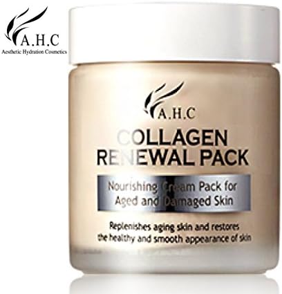 AHC COLLAGEN RENEWAL PACK 100ml (3.3 OZ), Replenishes Loose Skin and Restores the Healthy &amp; Smooth Appearance of Skin Collagen Improves Skin Elasticity, Wash Off Type Facial Pack