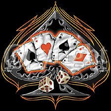 T-Shirt Four of a Kind Poker Texas Holdem, schwarz, Gr.L
