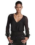 IMAGE OF HALSTON HERITAGE Women's Smock Top, Black, 2