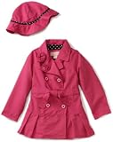 London Fog Girls 2-6X Solid Trench Coat, Pink, 6X