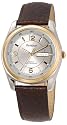 Armitron Men's Round Two-Tone Brown Leather Dress Watch #201925GYBN